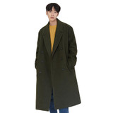 Autumn Winter Wool Jacket for Men Fashion Casual Loose Woolen Overcoat Male Double Breasted Long Coat Mens Outerwear