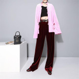 Autumn Winter Womens Velvet Wide Leg Pants Women New High Waist Velvet Trousers Mopping the Floor Pants Fashion Clothing 2017