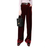 Autumn Winter Womens Velvet Wide Leg Pants Women New High Waist Velvet Trousers Mopping the Floor Pants Fashion Clothing 2017