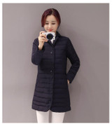 Autumn winter women ultra light duck down coat jacket slim medium long plus size casual parkas thickness overcoat