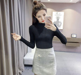 Autumn Winter Women Turtleneck Knitting Basic Sweaters Pullovers Girls Knitted Full Sleeve Knitwear Clothing Tops Women FL2922