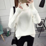Autumn Winter Women Sweater 2017 New Long Sleeve Loose Turtleneck Knitted Pullover Sweaters Thick warm Winter Sweater Women Tops