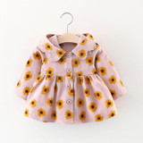 Autumn Baby Girls Infants Printed Flower Long Sleeve Hooded Hoody Jacket Princess Cardigan Kids Outwear Coat Casaco Trench S5699