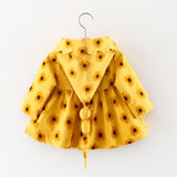 Autumn Baby Girls Infants Printed Flower Long Sleeve Hooded Hoody Jacket Princess Cardigan Kids Outwear Coat Casaco Trench S5699