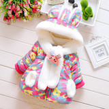 Autumn Baby Girls Cotton Bow with Hooded Princess Party Wear Jacket Infant Winter Kids Outerwear Coats roupas de bebe casaco