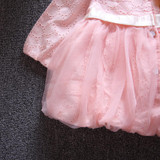 autumn baby girls Cardigan for party lace patchwork infant girls jacket cute bow long sleeve girls outfits pink roupa infantil