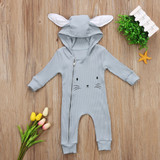 Autumn Baby Girls Boys Long Sleeve Rabbit Romper Newborn Infant Zipper Jumpsuit Sunsuit Clothes Outfits 0-3Years Baby Clothing