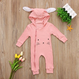 Autumn Baby Girls Boys Long Sleeve Rabbit Romper Newborn Infant Zipper Jumpsuit Sunsuit Clothes Outfits 0-3Years Baby Clothing
