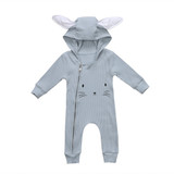 Autumn Baby Girls Boys Long Sleeve Rabbit Romper Newborn Infant Zipper Jumpsuit Sunsuit Clothes Outfits 0-3Years Baby Clothing