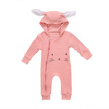 Autumn Baby Girls Boys Long Sleeve Rabbit Romper Newborn Infant Zipper Jumpsuit Sunsuit Clothes Outfits 0-3Years Baby Clothing