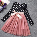 Autumn Baby Girl Dress Kids Polka Dots Children Party Costume For Princess Girls Dresses Casual Clothing 8 Years vestidos infant