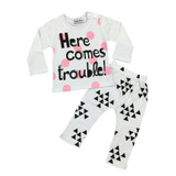 Autumn baby girl clothes letter printed long sleeve t-shirt + pants infant baby boy clothing sets newborn girls clothes
