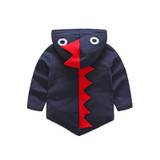 Autumn Baby Coat And Jacket For boy/Girl Cartoon dinosaur Hooded Windbreaker For boys Full Sleeve Toddler Outerwear