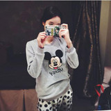 Autumn and Winter Women Pyjamas Sets Thick Warm Coral Velvet Suit Flannel Long Sleeve Female Cartoon Bear Animal Pants Sleepwear