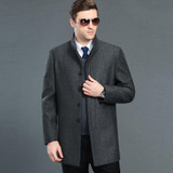 Autumn And Winter Overcoat Men Long Section Mens Wool Coat Casual Stand Collar Men's Woolen Coat Wool &amp; Blends Warm Snow Coats