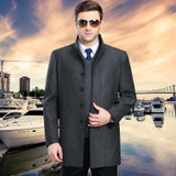 Autumn And Winter Overcoat Men Long Section Mens Wool Coat Casual Stand Collar Men's Woolen Coat Wool &amp; Blends Warm Snow Coats