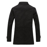 Autumn and winter new men's single breasted jacket lapel personality twill jacket water