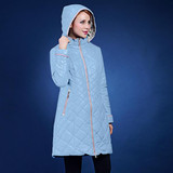 autumn and winter jacket women Multicolor flower-lined hooded long section thin cotton coat European Size 48-58 VLC-V506