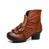 Autumn And winter Fashion Genuine Leather Shoes Women's Boots Casual Women Thick Heels Handmade Woman Ankle Boots Autumn And winter Fashion Genuine Leather Shoes Women's Boots Casual Women Thick Heels Handmade Woman Ankle Boots