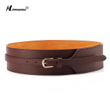Himunu Genuine Leather Belt For Women Fashion Pin Buckle Cowhide Leather Women Belts Joker Wide Belts Womens