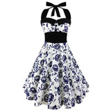 HimanJie Retro Vintage Style Sleeveless 3D Skull Floral Printed 2017 Summer Women Dress Halter Plus Size Party Sexy Casual Dress HimanJie Retro Vintage Style Sleeveless 3D Skull Floral Printed 2017 Summer Women Dress Halter Plus Size Party Sexy Casual Dress