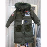 HIJKLNL Woman Winter Coat With White Duck Down 2017 Thick Hood Raccoon Fur Collar Long Down Jacket Embroidery Parka Mujer QN540
