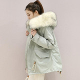 HIJKLNL Puffer Jakcet Women Korean Detachable Thick Down Jacket 2017 Winter Hooded Fur Collar Duck Down Coat Parka Mujer NA368