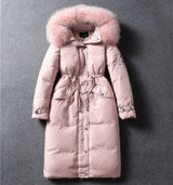HIJKLNL Duck Down Jacket Woment Parkas Mujer Invierno 2017 New Winter Women Jacket Raccoon Fur Hooded Down Long Slim Coat LH1132