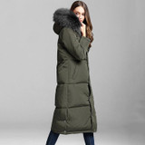 HIJKLNL camperas mujer abrigo pluma Women Winter Thick Long Down Jacket Coat 2017 Hood Real Fox Fur Duck Down Jacket Parka NA282