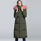 HIJKLNL camperas mujer abrigo pluma Women Winter Thick Long Down Jacket Coat 2017 Hood Real Fox Fur Duck Down Jacket Parka NA282