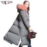 HIJKLNL camperas mujer abrigo pluma Women Winter Thick Long Down Jacket Coat 2017 Hood Real Fox Fur Duck Down Jacket Parka NA282