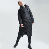 HIJKLNL 2017 New Winter Down Jacket For Women Down Coat Long Female Irregular Down Parkas Black 90% White Duck Thick Coats LZ450