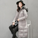HIJKLNL 2017 New Long Down Jacket Women Winter Overcoat Warm Fur Collar Hooded Down Coats Woman Parkas Thick Winter Jacket HB200