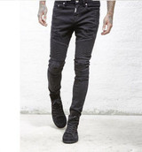 High-quality represent clothing designer pants blue/black destroyed mens slim denim straight biker skinny jeans men ripped jeans