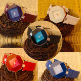 high-quality 2017 new 5color jewelry watch fashion gift table women Watches Jewel gem cut black geometry quartz wristwatches