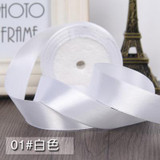 High-quality 2.5cm Width Satin Ribbons Wedding Party Decoration Gift Craft Sewing art Fabric Ribbon Cloth Tape DIY -1 Yard/pcs