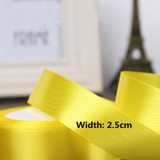 High-quality 2.5cm Width Satin Ribbons Wedding Party Decoration Gift Craft Sewing art Fabric Ribbon Cloth Tape DIY -1 Yard/pcs