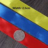 High-quality 2.5cm Width Satin Ribbons Wedding Party Decoration Gift Craft Sewing art Fabric Ribbon Cloth Tape DIY -1 Yard/pcs