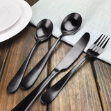 High-grade Rose Gold Matte Black Gold Stainless Steel Flatware Set Dinnerware Cutlery