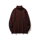 High-grade New 2017 Autumn Winter Youth Turtleneck Sweater Men Knitted Sweater High Elastic Mens Sweaters Pullovers XXL