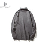 High-grade New 2017 Autumn Winter Youth Turtleneck Sweater Men Knitted Sweater High Elastic Mens Sweaters Pullovers XXL