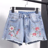 High Waisted Denim Shorts Summer 2017 Fashion Casual Loose Shorts Jeans For Women Korean Embroidery Flower Short Jeans Woman High Waisted Denim Shorts Summer 2017 Fashion Casual Loose Shorts Jeans For Women Korean Embroidery Flower Short Jeans Woman