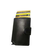 CaseKey Free Shipping Antitheft Men Wallet Leather Mini RFID Wallets Automatic Aluminiun Credit Card Holder Pop Up Card Case