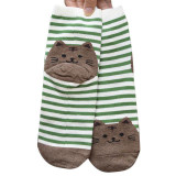 Cartoon Women Socks Cat Footprints 3D Animals Style Striped Warm Cotton Socks Lady Floor meias Socks for Female