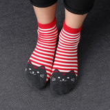 Cartoon Women Socks Cat Footprints 3D Animals Style Striped Warm Cotton Socks Lady Floor meias Socks for Female
