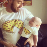Cartoon Pizza Pattern Pullover Family T-Shirt