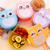 Cartoon Owl Tableware Food Fruit Storage Container Portable Bento Box Food-safe Food Outdoor Camping Lunch Dinnerware Box