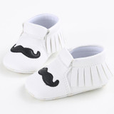 Cartoon Mustache PU Leather Baby Moccasins Soft Soles Non-slip Baby First Walkers Newborn Baby Boys Shoes Infant Girl Crib Shoes