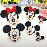 Cartoon Kids Minnie Mickey Mouse Iron On Patches Clothes Patches For Clothing Girls Boys Baby Embroidered patches
