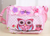 Cartoon Cute Kids Children Messenger Bags Owl Printing PU Satchel school bags for kindergarten girls bow crossbody shoulder bags